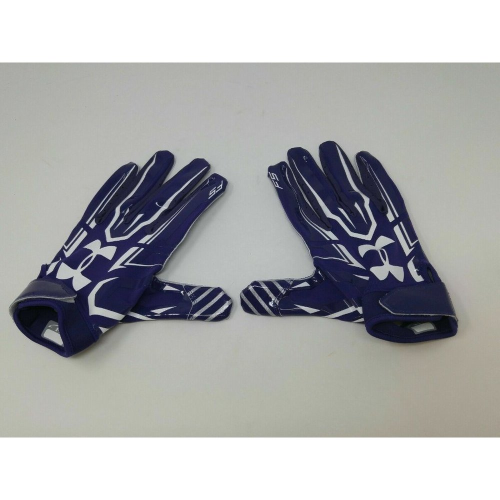 New Under Armour Men's Purple/White WR Football Gloves - Size 2XLarge - Picture 2 of 4